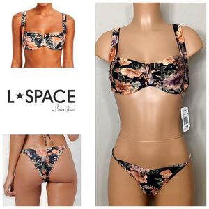 New. L*SPACE floral bikini. D-cup/L-bottom. Retails $198